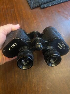 Pony Black Binoculars 12x50